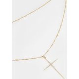 Gold Twist Change Cross Layering Necklace